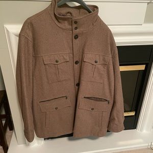 Men’s Size 4XB MICHAEL Michael Kors Brown Wool Car Coat